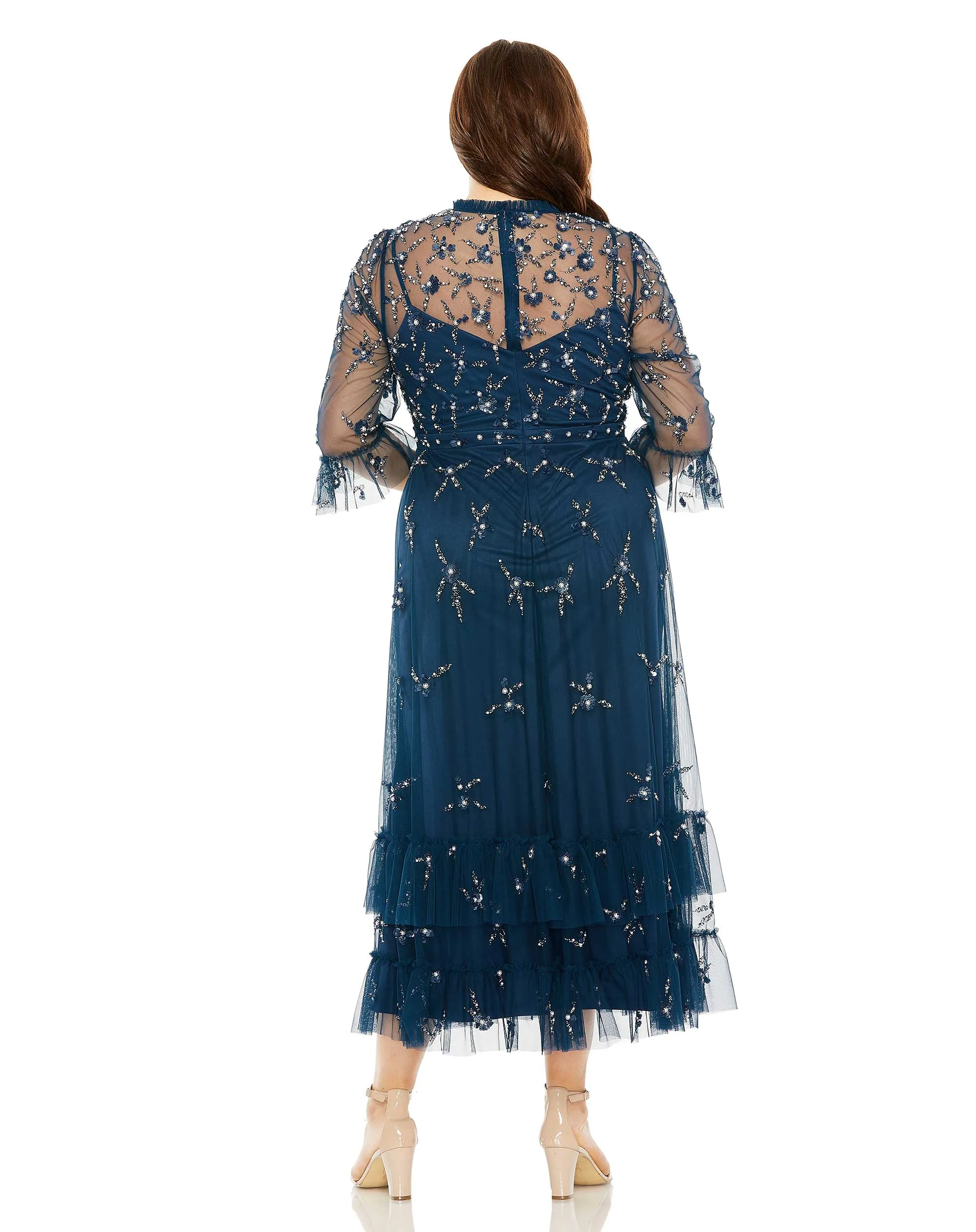 Embellished High Neck Sage Green Dress (Plus) sold by Mac Duggal product image thumbnail 5