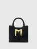 Black Crocodile Leather Tote Bag With Gold Buckle sold by Mac Duggal