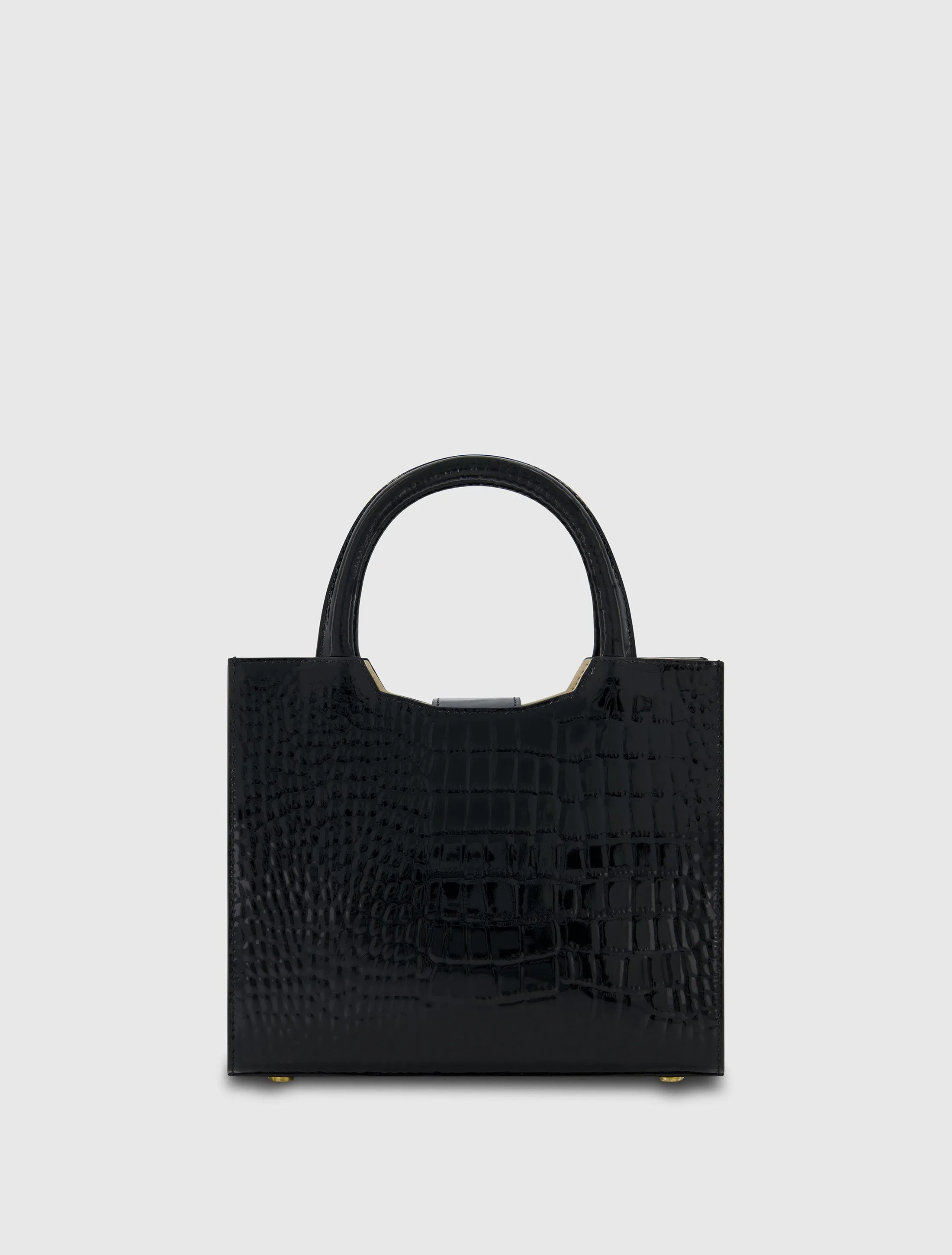 Black Crocodile Leather Tote Bag With Gold Buckle sold by Mac Duggal product image thumbnail 3