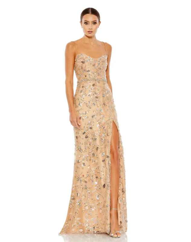 Embellished Sleeveless Lace Up Gown sold by Mac Duggal