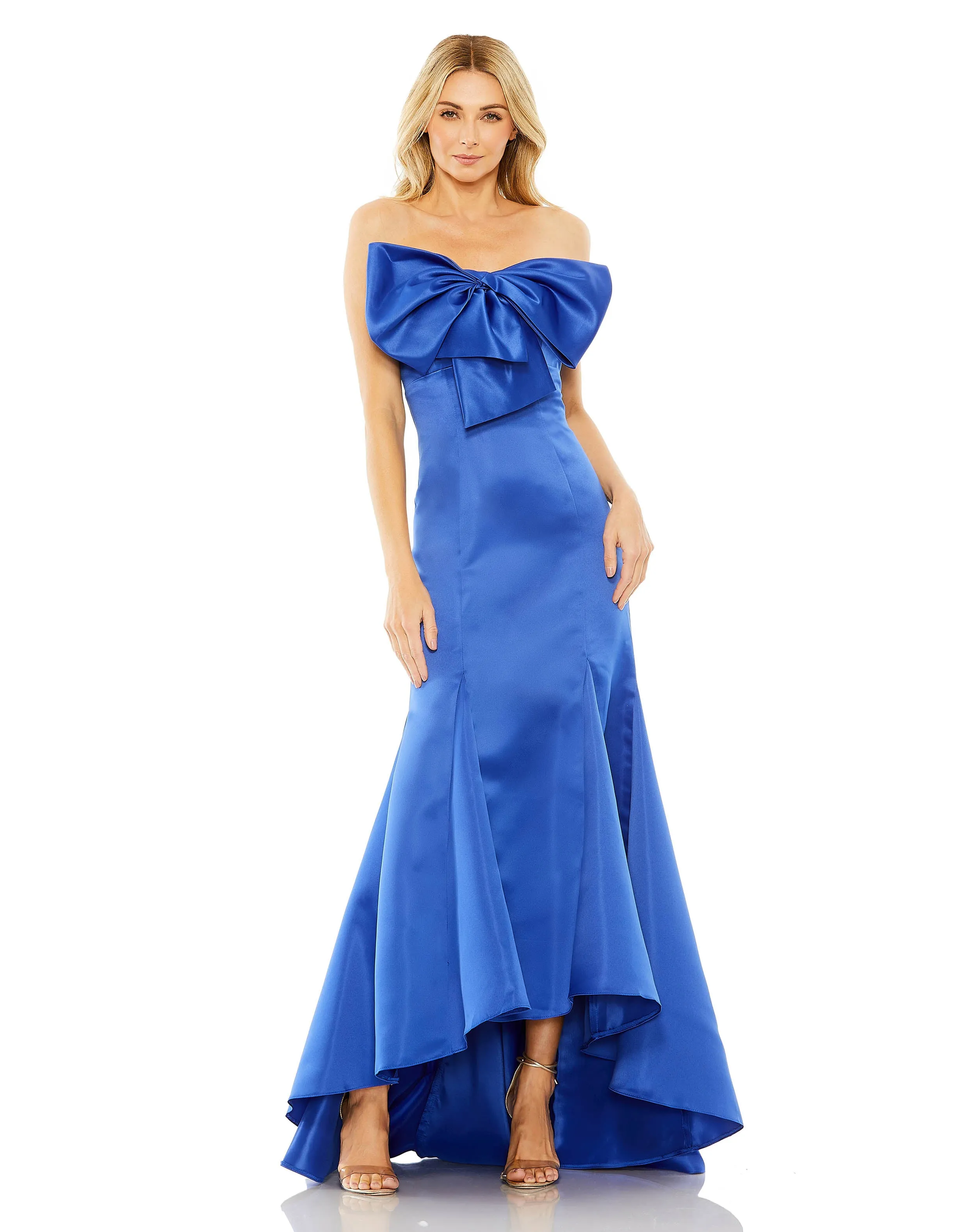 Blue Strapless Bow Mermaid Gown sold by Mac Duggal product image thumbnail 4
