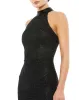 Black High Neck Halter Sleeveless Midi Dress sold by Mac Duggal