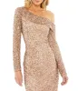 Long Sleeve Sequin Off The Shoulder Midi Dress sold by Mac Duggal