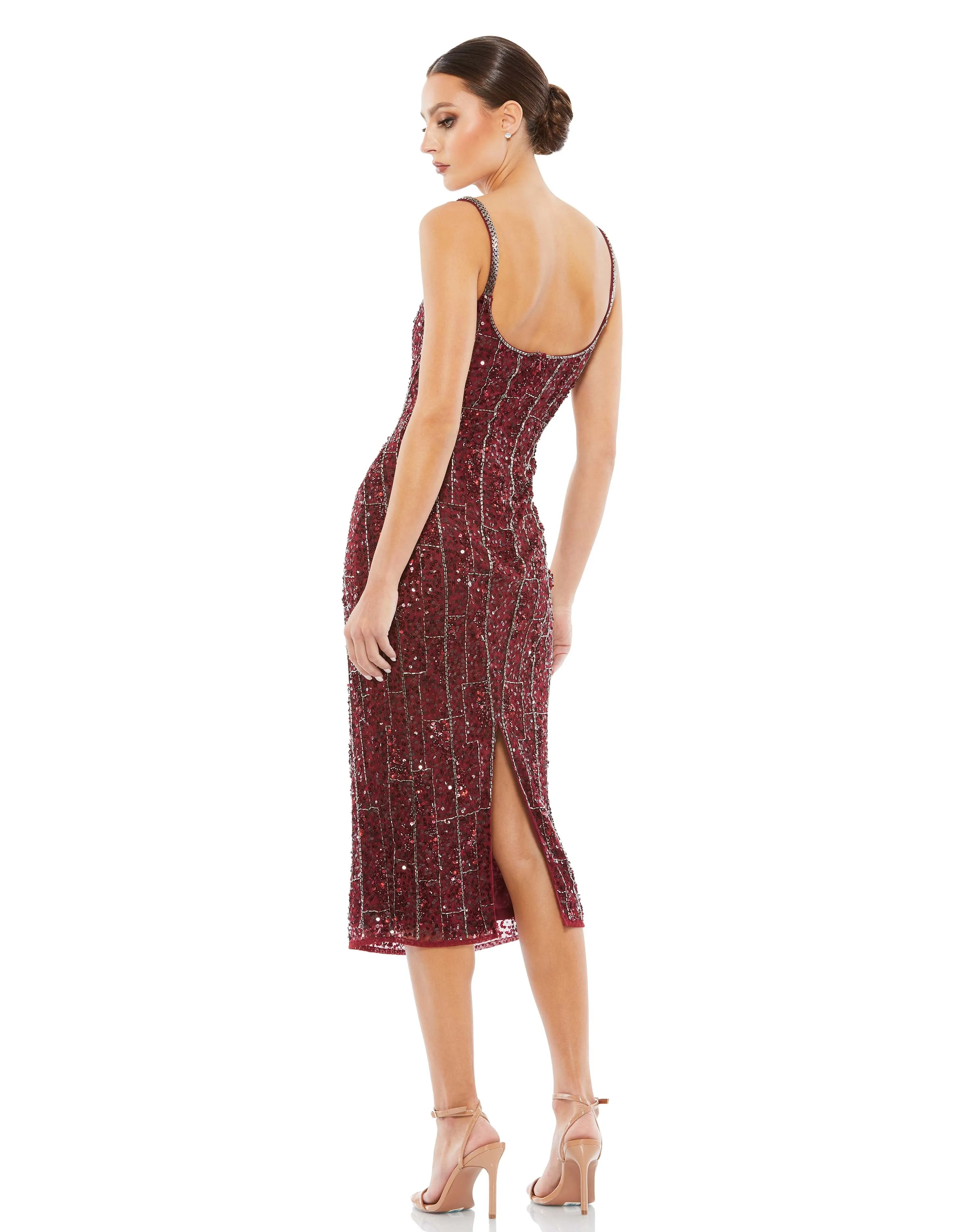 Beaded Spaghetti Strap Midi Slip Dress sold by Mac Duggal product image thumbnail 2