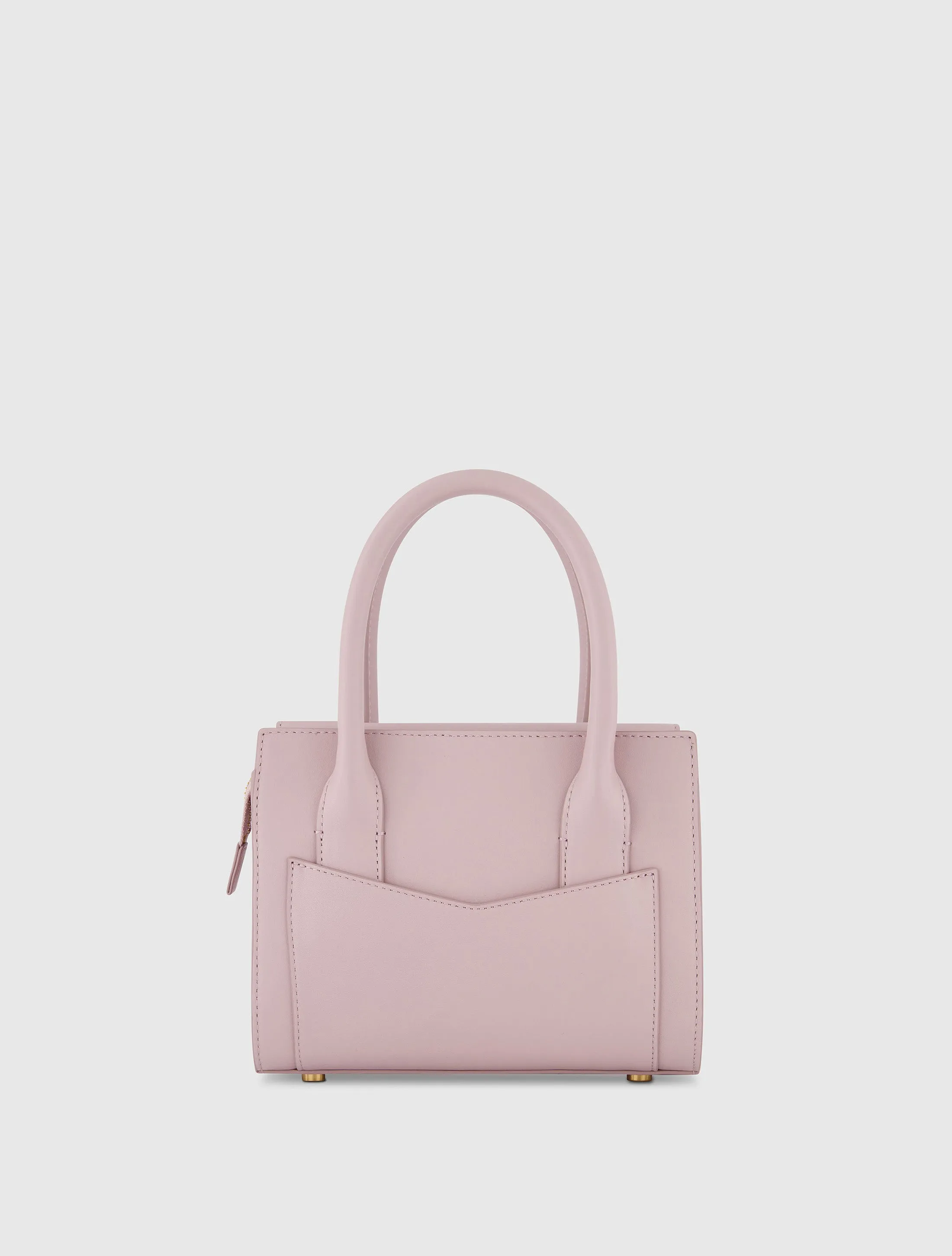 Purple Small Leather Tote Bag With Gold Hardware sold by Mac Duggal product image thumbnail 3