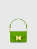 Green Mini Leather Shoulder Bag With Gold Hardware sold by Mac Duggal