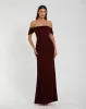 Red Off-the-Shoulder Velvet Bustier Gown sold by Mac Duggal
