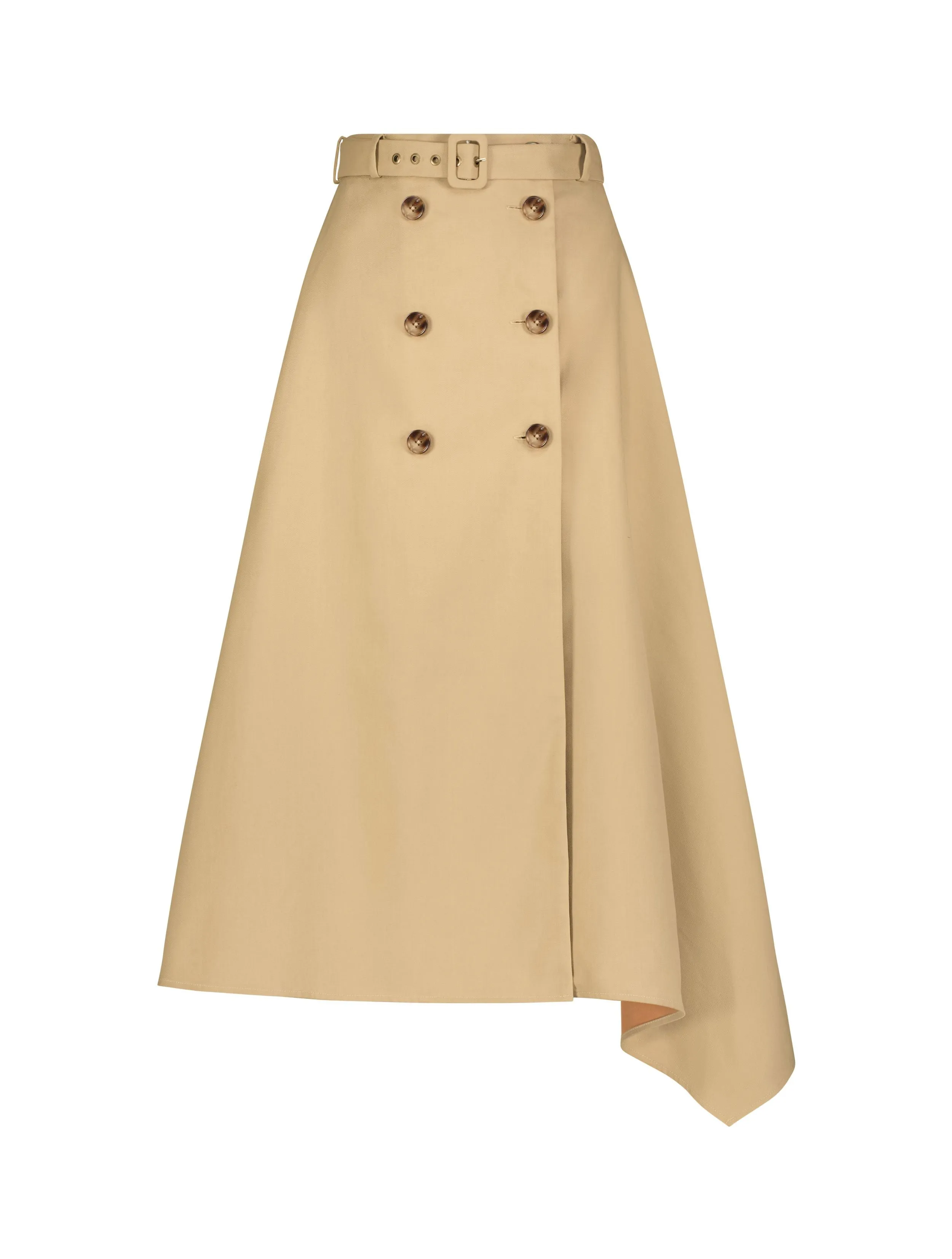 Beige Twill Midi Skirt With Buttons sold by Mac Duggal product image thumbnail 3