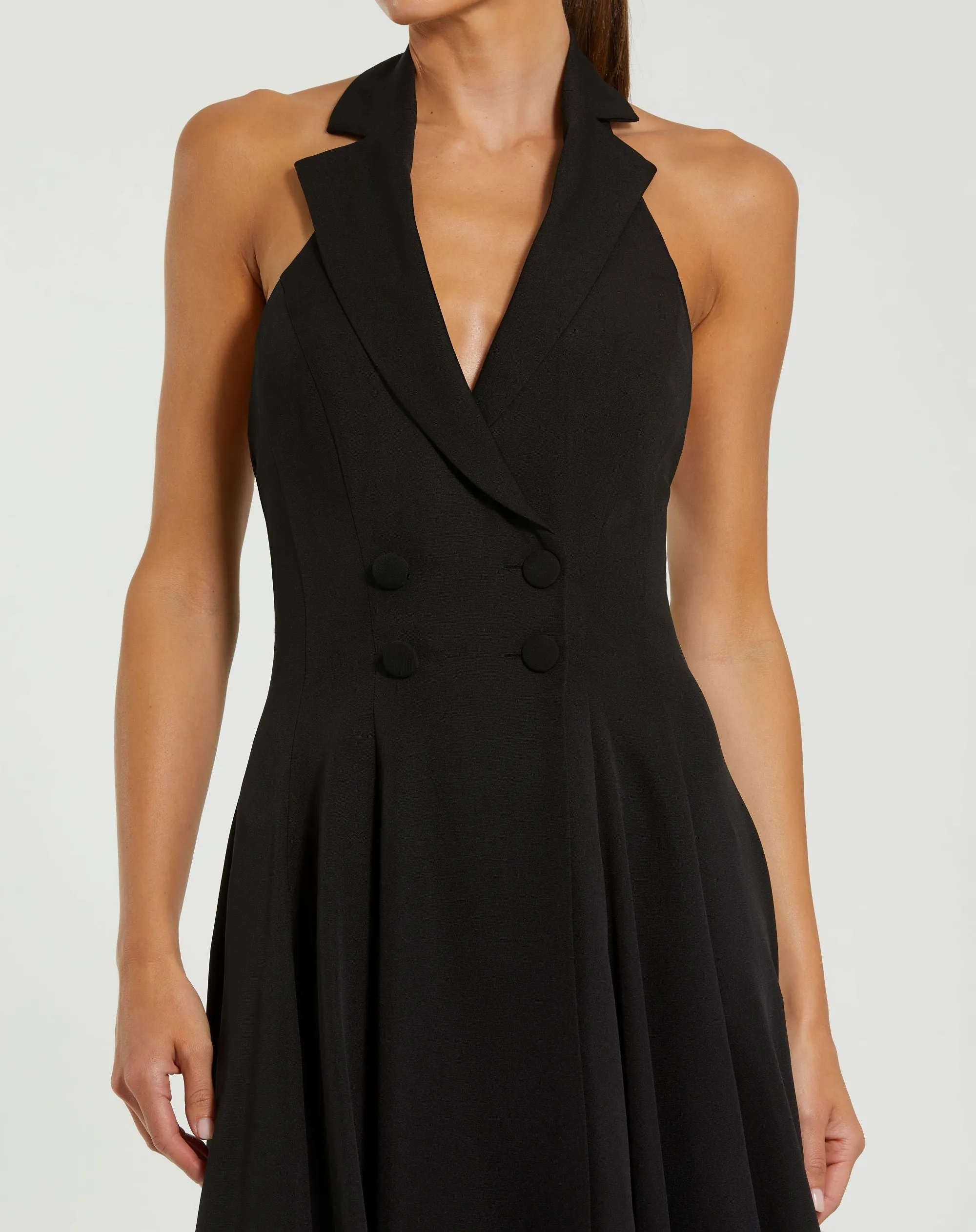Black Halter Neck Sleeveless Blazer Midi Dress sold by Mac Duggal product image thumbnail 2