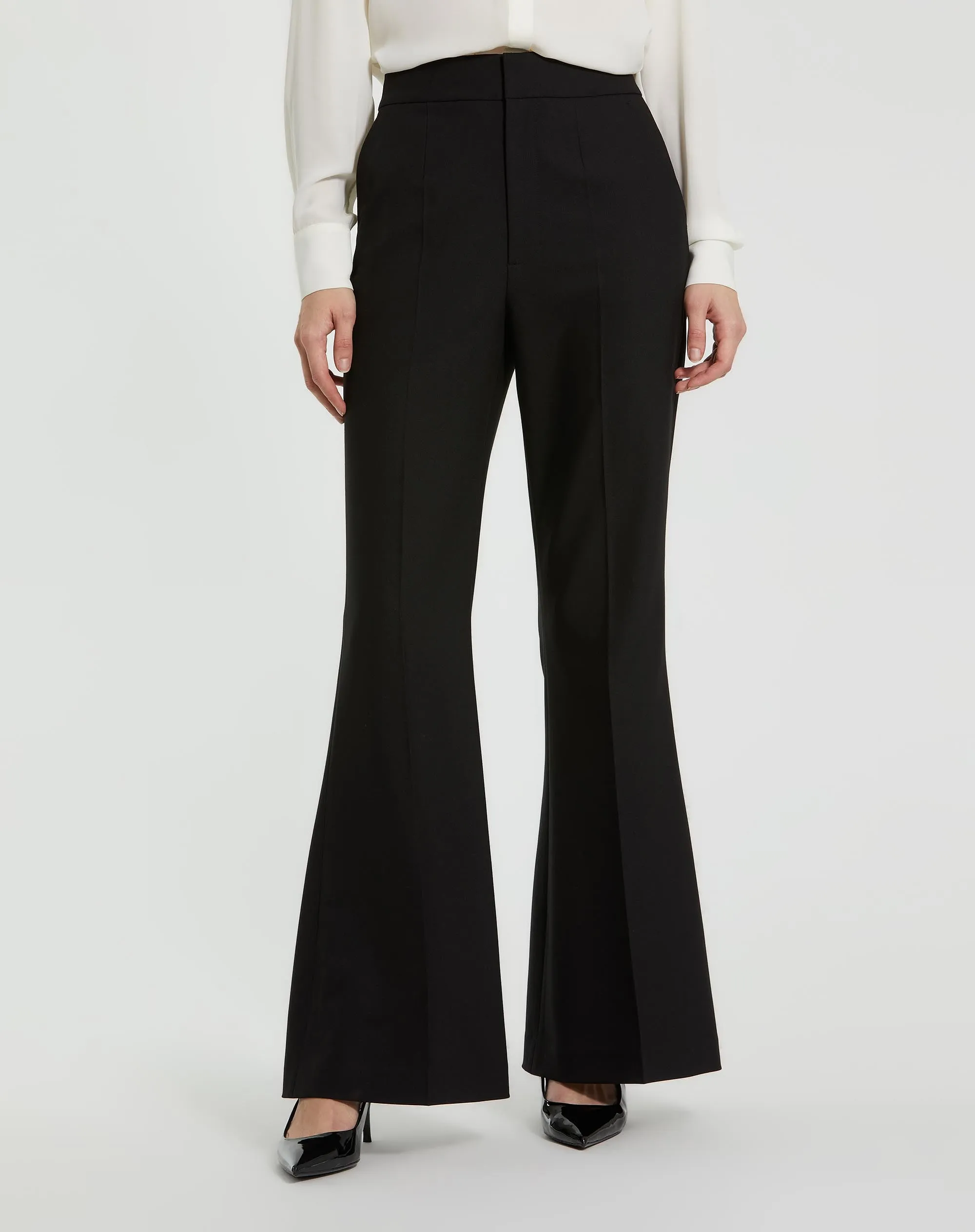 Black Classic Crepe Flared Trouser Pant - FINAL SALE sold by Mac Duggal product image thumbnail 4