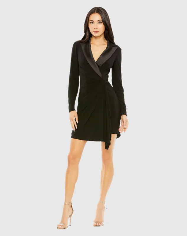 Black Long Sleeve Blazer Dress sold by Mac Duggal