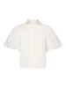 White Cotton Flare Ruffle Sleeve Button Up Top - FINAL SALE sold by Mac Duggal