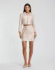 Pink Pearl Button Brocade Cropped Jacket sold by Mac Duggal
