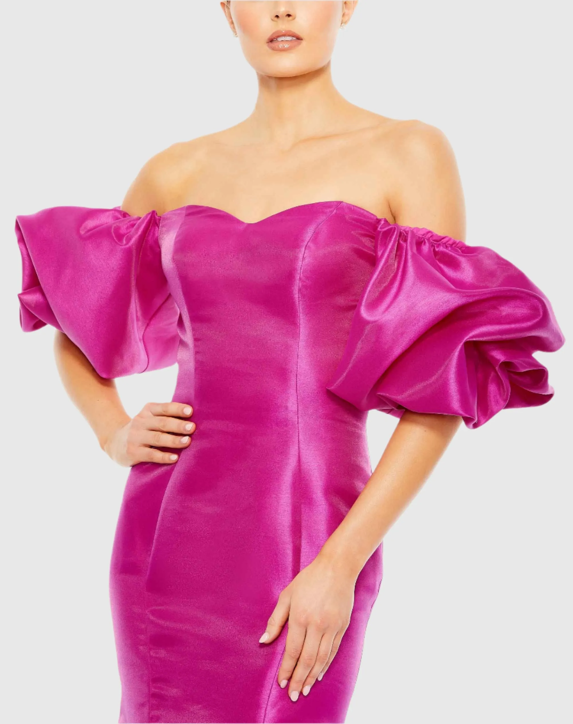 Pink Sweetheart Off The Shoulder Puff Sleeve Gown sold by Mac Duggal product image thumbnail 2