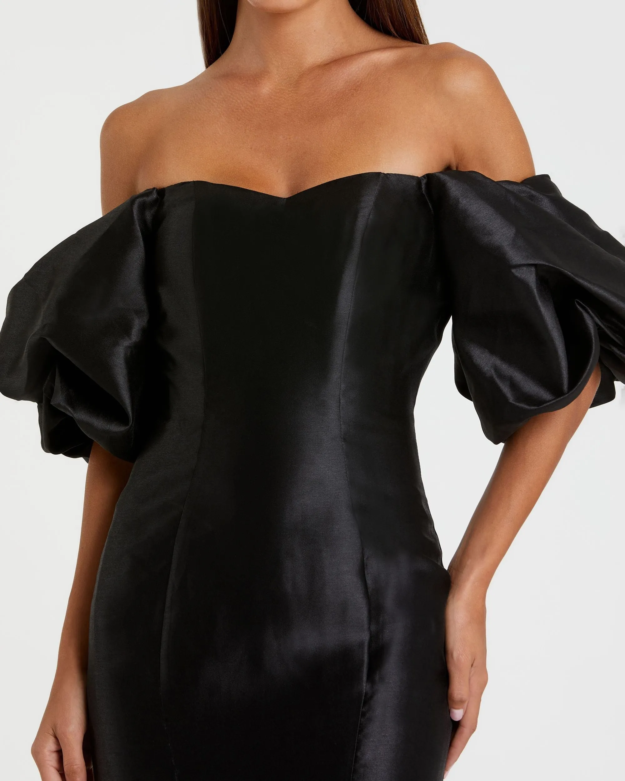 Black Sweetheart Off The Shoulder Puff Sleeve Gown sold by Mac Duggal product image thumbnail 2