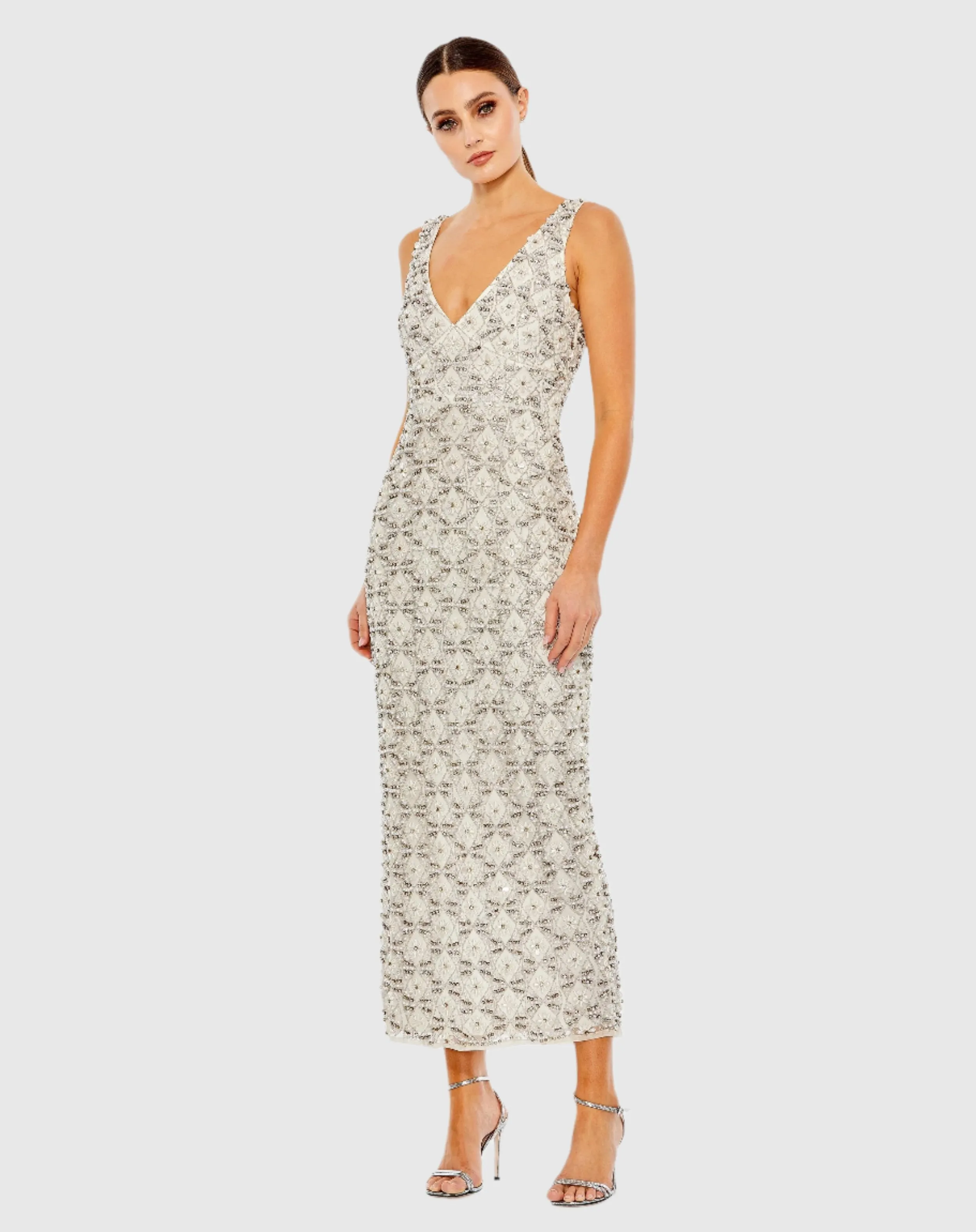 Fully Beaded Sleeveless Column Dress sold by Mac Duggal product image thumbnail 2