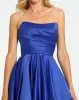 Blue Strapless Ruched High Low Gown sold by Mac Duggal