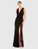 Purple Velvet Pleated Sleeveless Plunge Neckline Gown sold by Mac Duggal