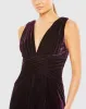 Purple Velvet Pleated Sleeveless Plunge Neckline Gown sold by Mac Duggal