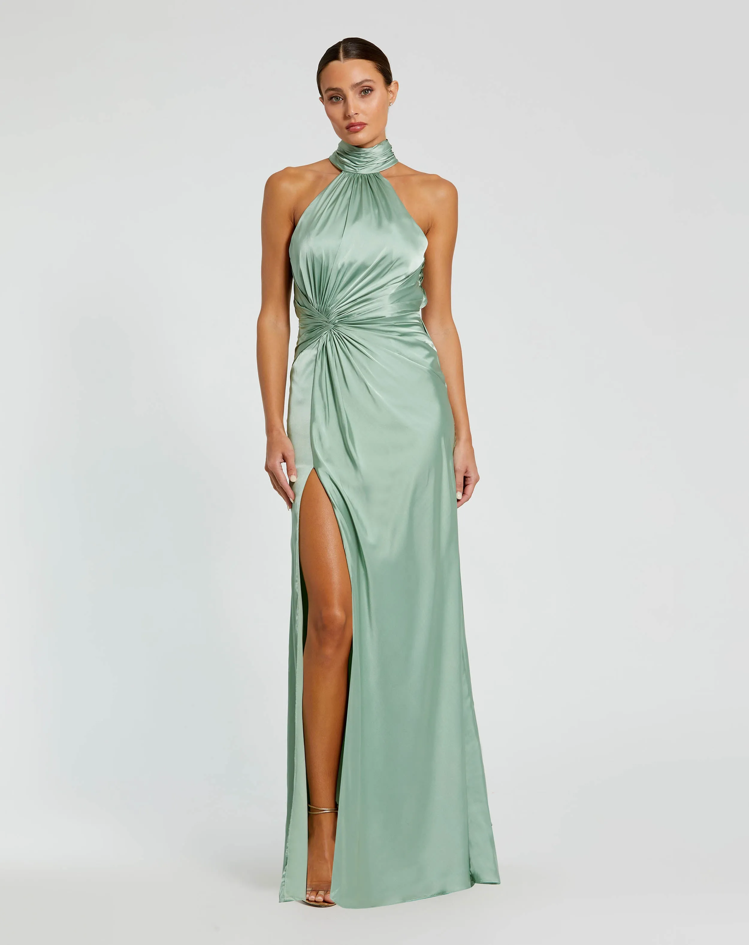 Open Back High Neck Side Ruched Gown sold by Mac Duggal product image thumbnail 4