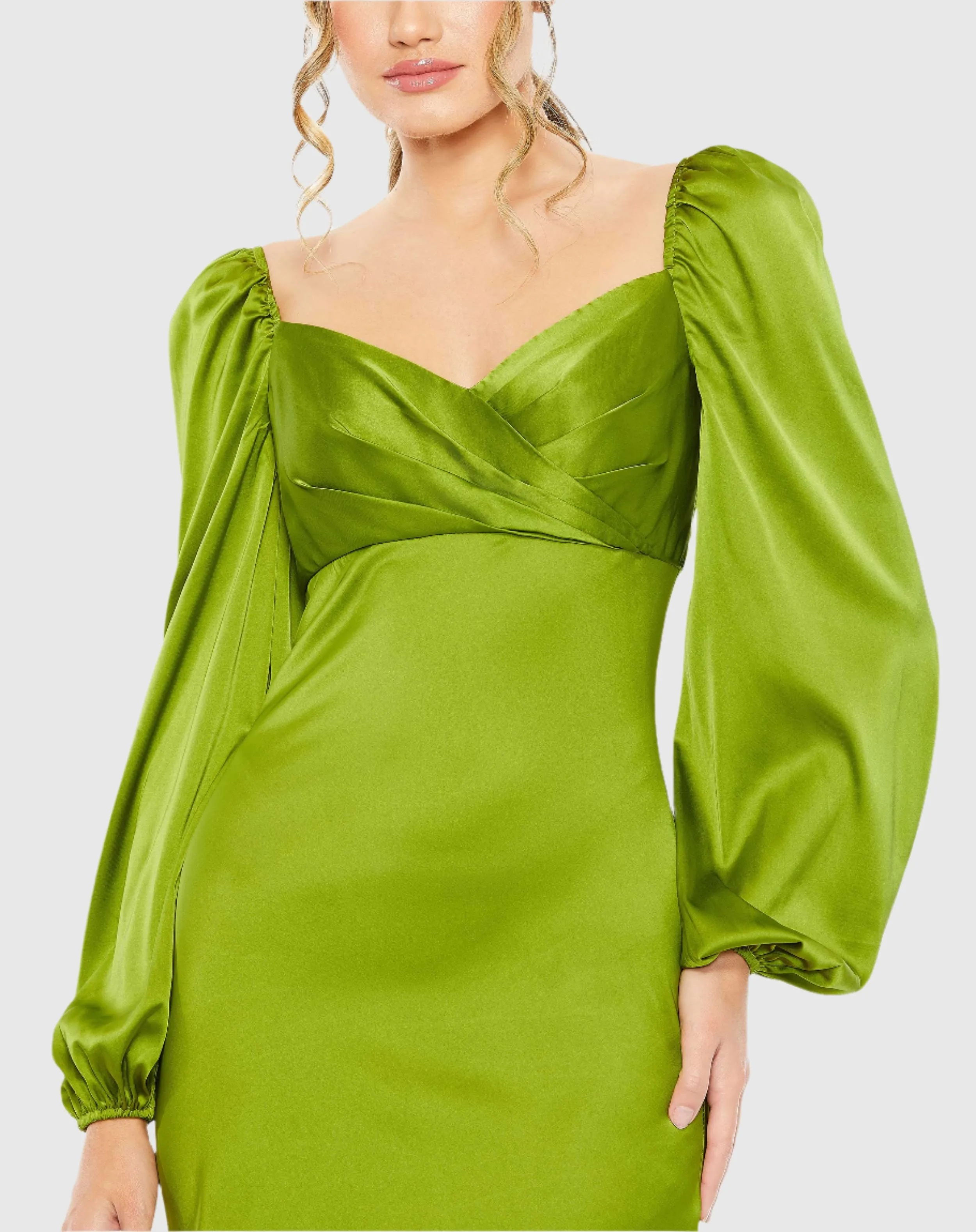 Green Sweetheart Neckline Puff Sleeve Gown sold by Mac Duggal product image thumbnail 2