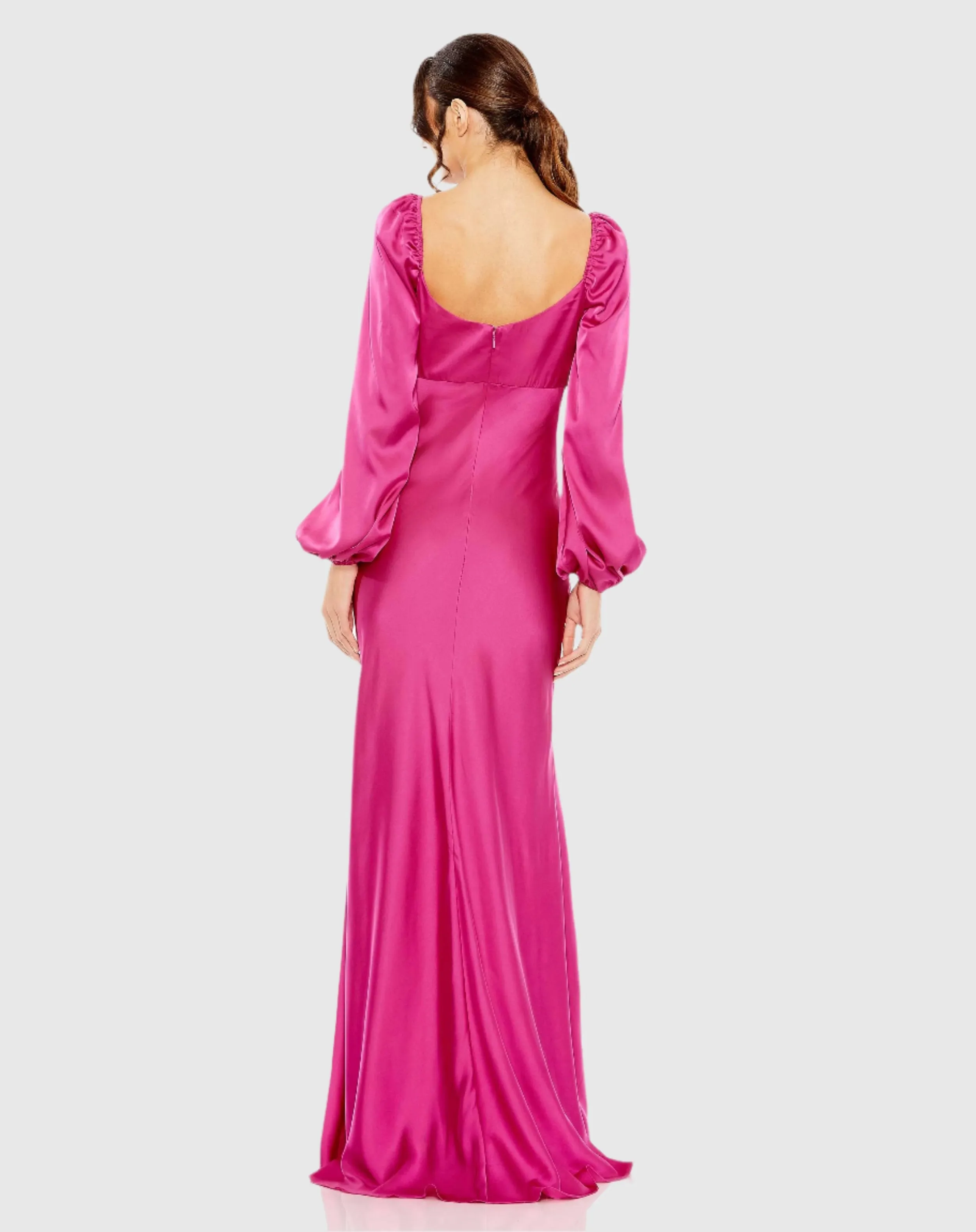 Pink Sweetheart Neckline Puff Sleeve Gown sold by Mac Duggal product image thumbnail 3