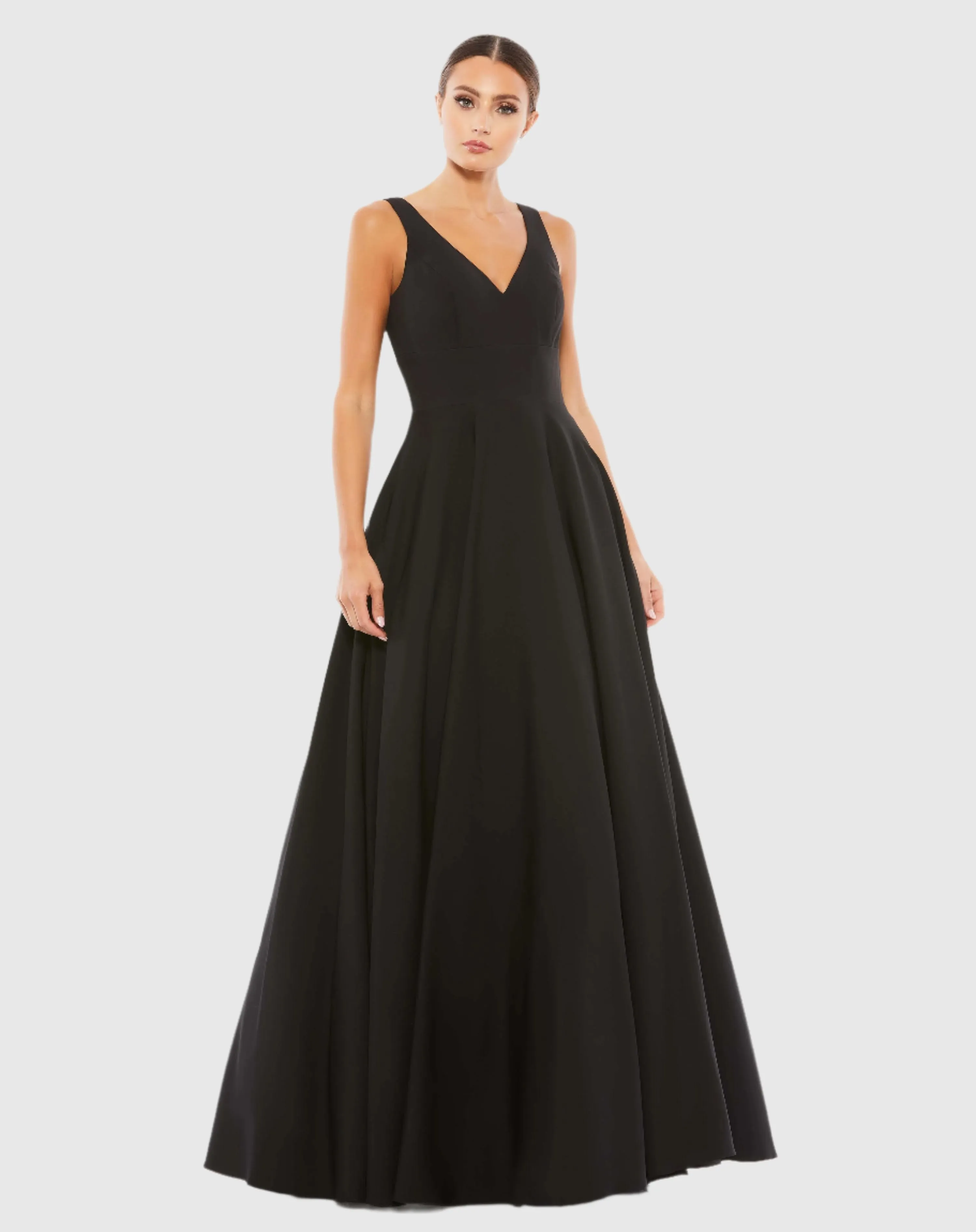 Black Classic Sleeveless A-Line Gown with Pockets sold by Mac Duggal
