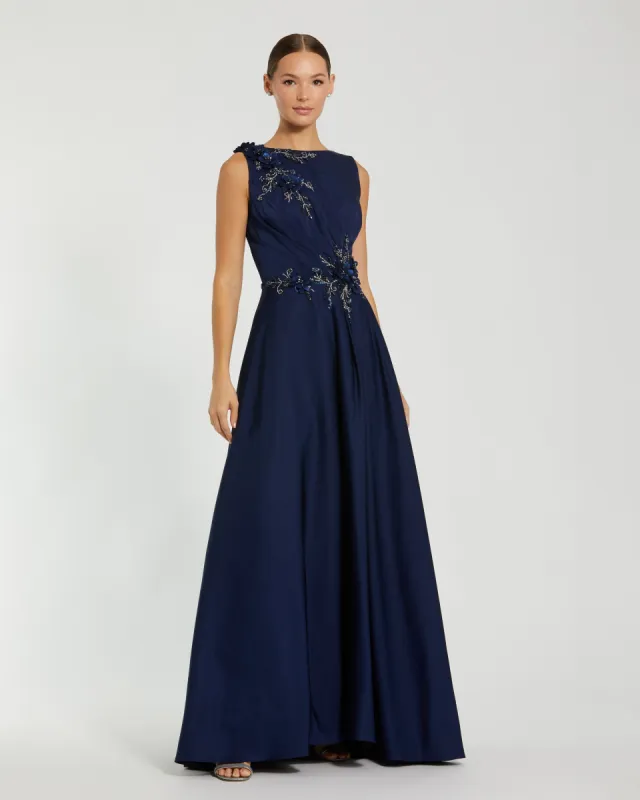 Floral Applique Sleeveless A Line Gown sold by Mac Duggal