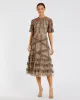 Floral Flutter Sleeve Mesh Print Dress sold by Mac Duggal