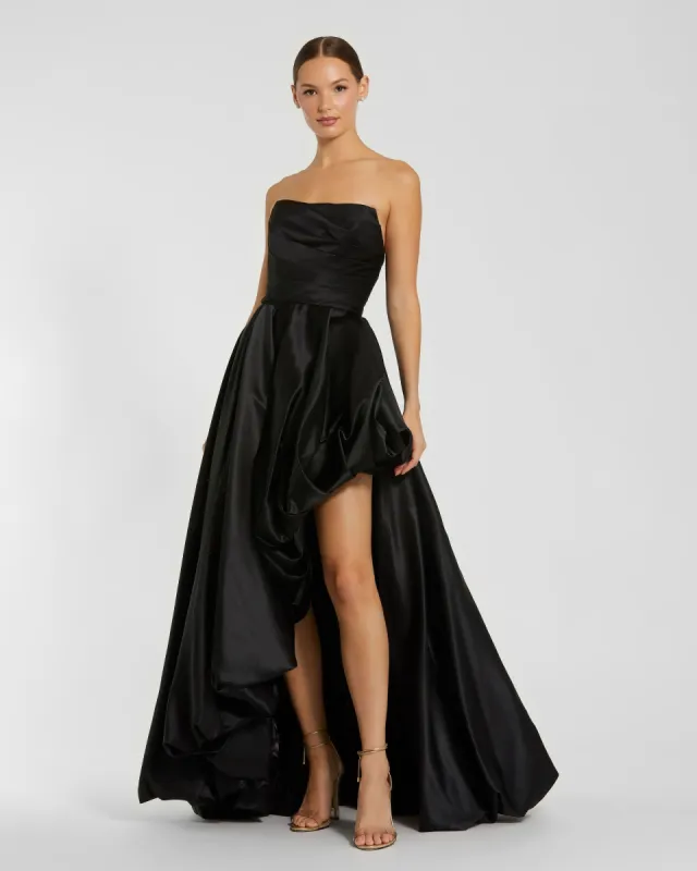 Strapless Ruched High Low Gown sold by Mac Duggal