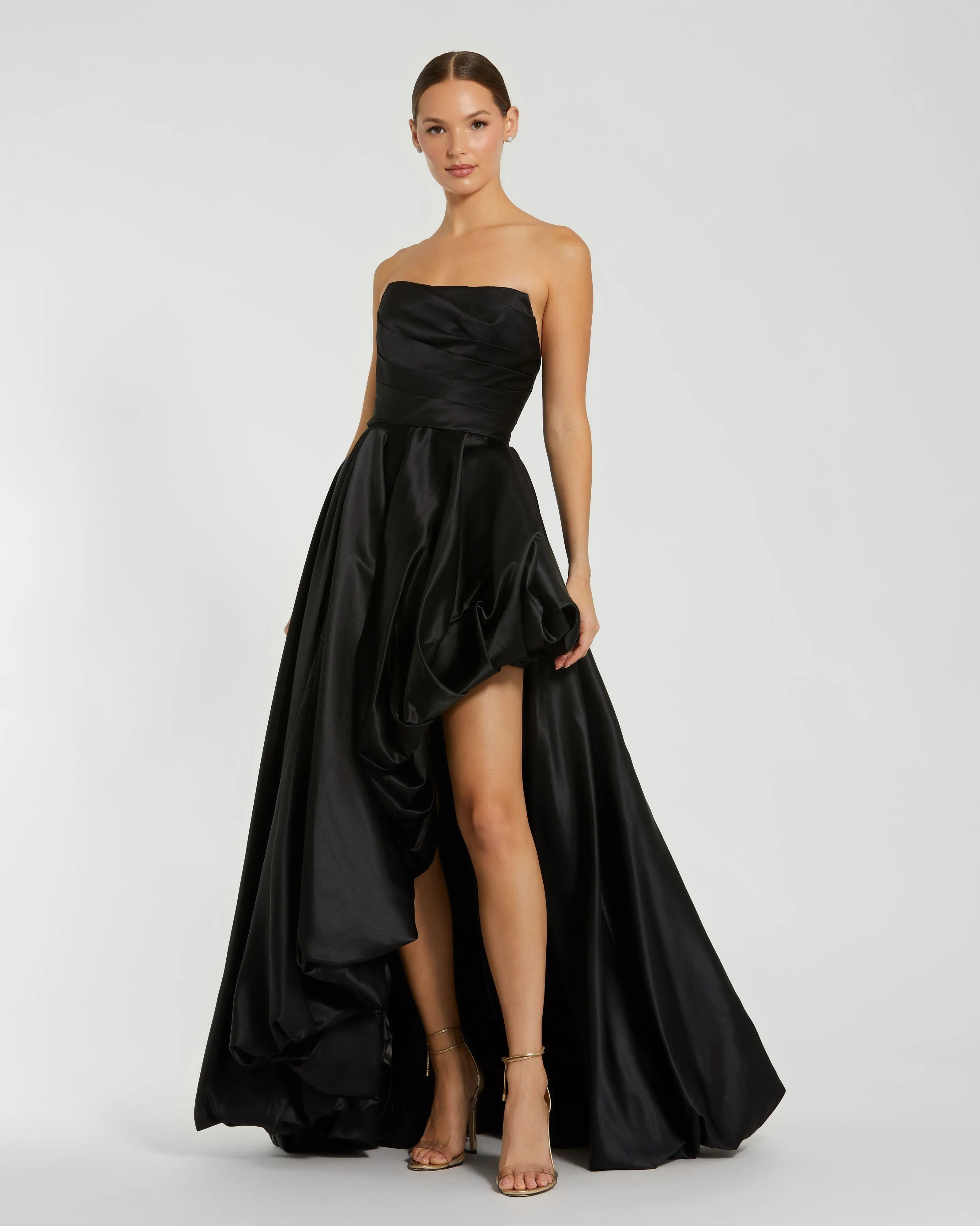 Strapless Ruched High Low Gown sold by Mac Duggal