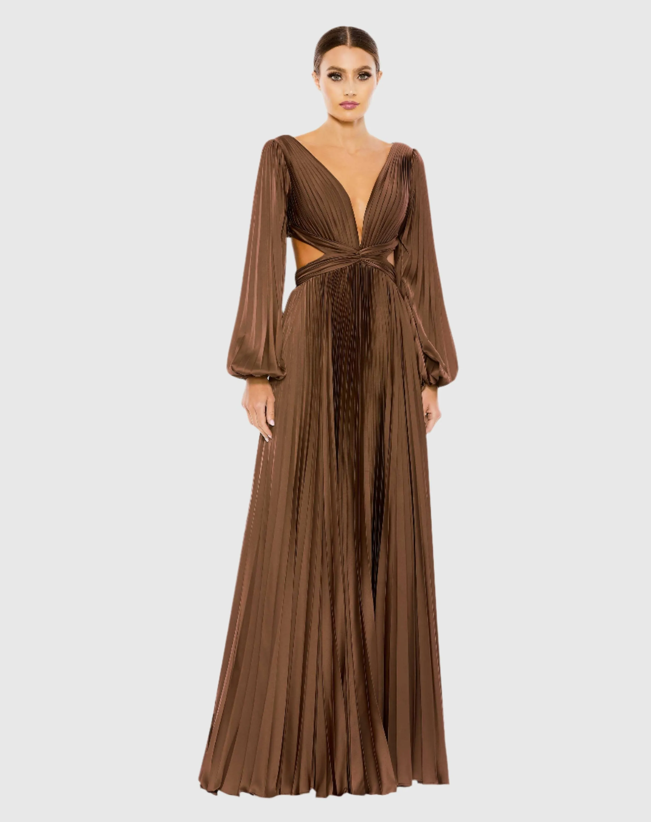 Long Sleeve Charmeuse Cut Out Gown sold by Mac Duggal product image thumbnail 4