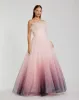 Strapless Feather Bodice Tulle Gown sold by Mac Duggal