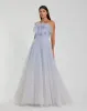 Strapless Feather Bodice Tulle Gown sold by Mac Duggal