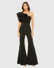 One Shoulder Ruffle Detail Flare Pant Jumpsuit sold by Mac Duggal