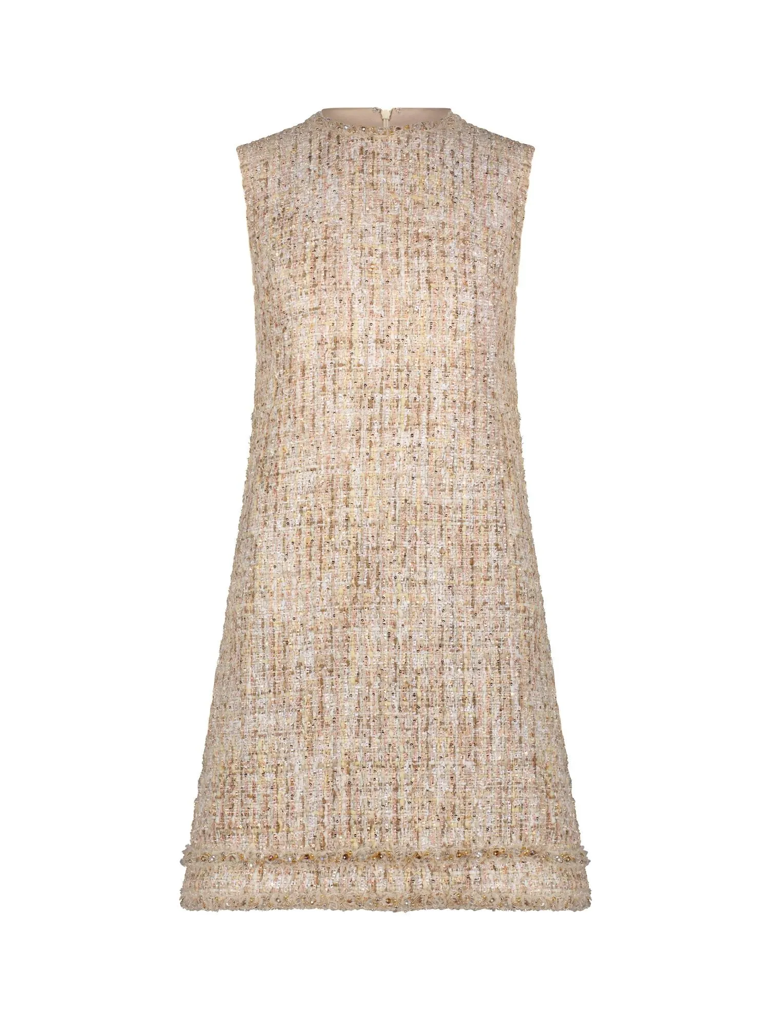 Beige Beaded Trim A-Line Mini Shift Dress sold by Mac Duggal product image thumbnail 2