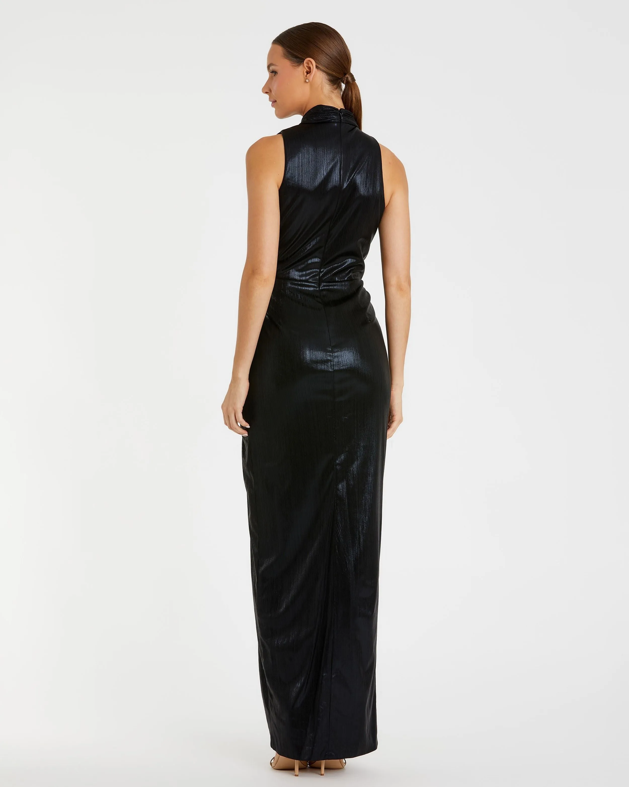 Black High Neck Sleeveless Gown sold by Mac Duggal product image thumbnail 3
