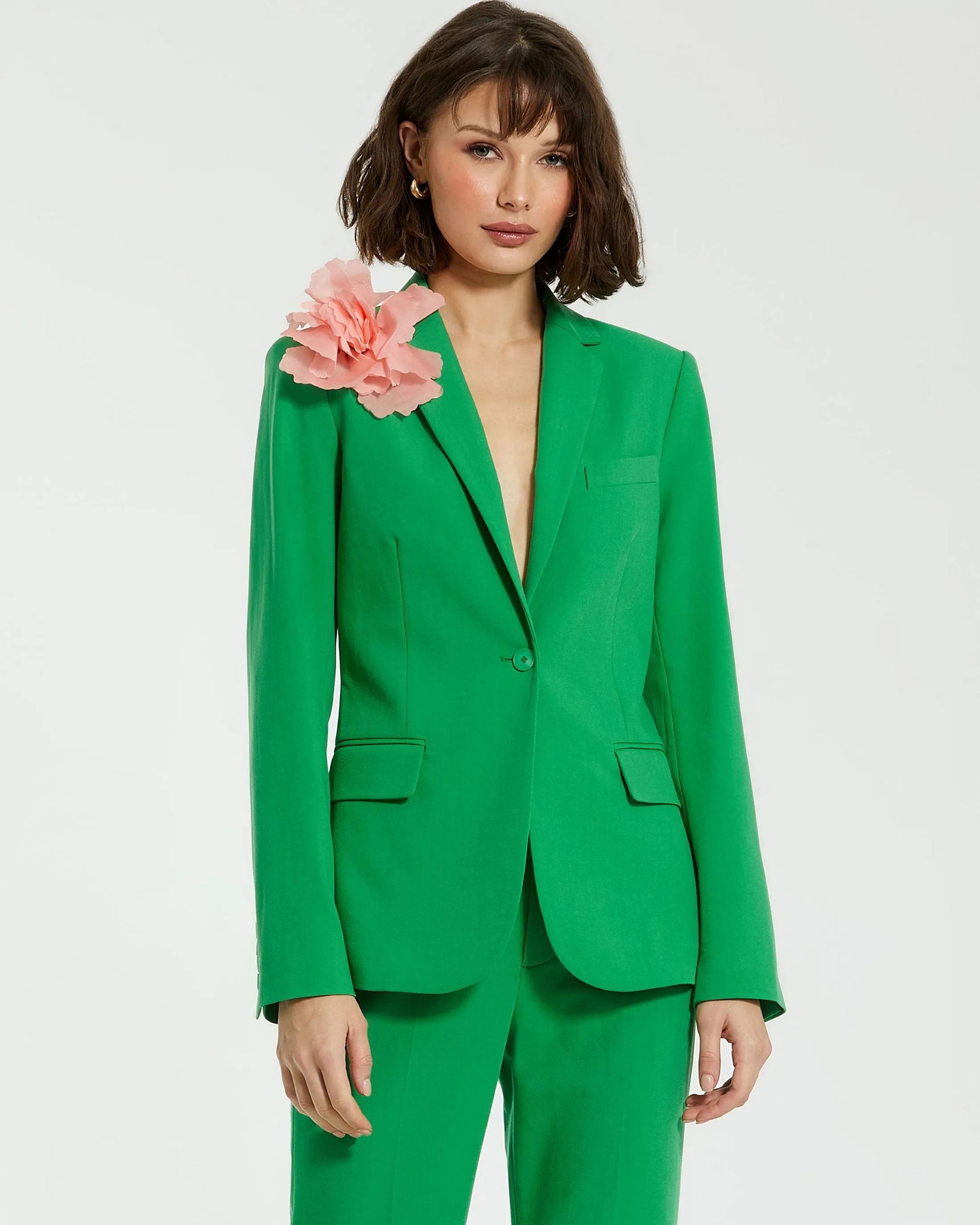 Classic Crepe Blazer Jacket With Flower - FINAL SALE sold by Mac Duggal product image thumbnail 2