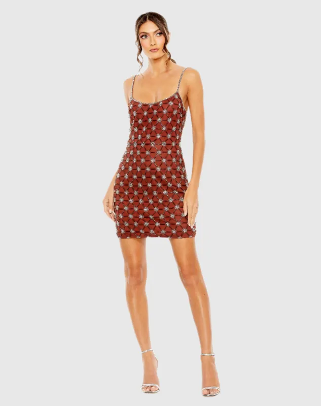 Scoop Neck Embellished Mini Dress sold by Mac Duggal