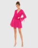 Pleated Bell Sleeve Chiffon Mini Dress sold by Mac Duggal