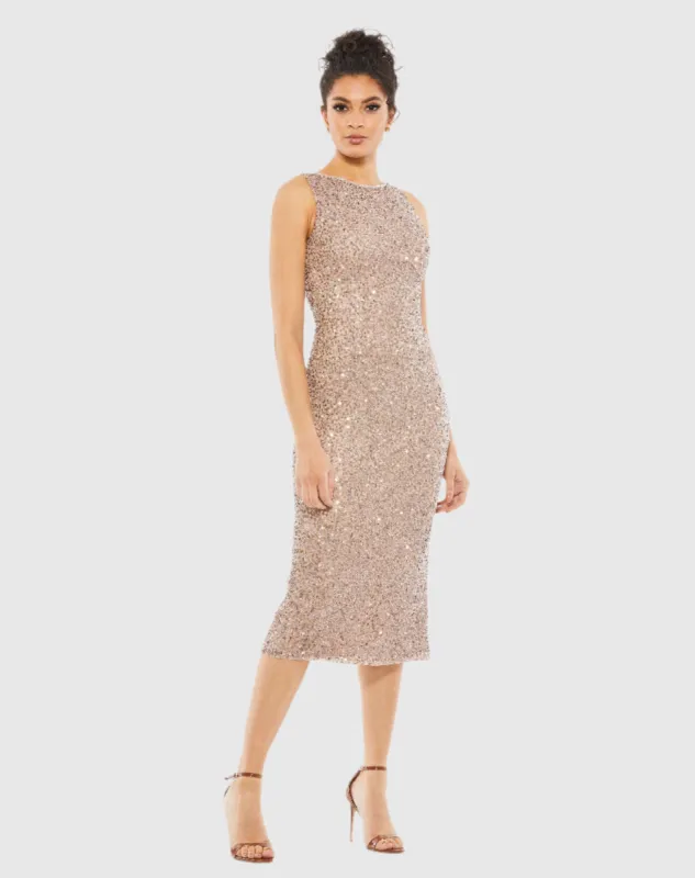 Sleeveless Sequined Midi Sheath Dress sold by Mac Duggal