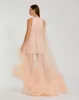 Light Pink Tulle High Neck Sleeveless Ruffled Hem Hi-Low Gown sold by Mac Duggal