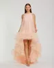 Light Pink Tulle High Neck Sleeveless Ruffled Hem Hi-Low Gown sold by Mac Duggal