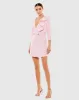 Pink Ruffled Faux Tuxedo Mini Dress sold by Mac Duggal
