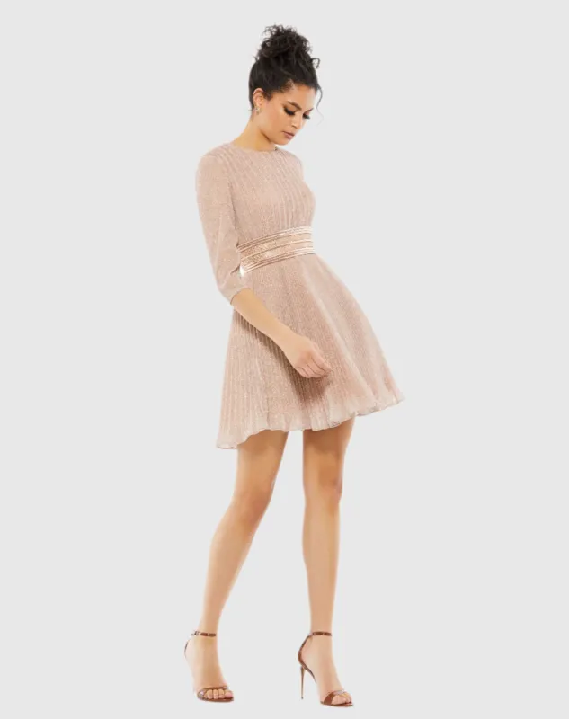 Shimmer Infused Pleated Mini Dress sold by Mac Duggal
