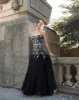Black Slim Strap Embellished Bustier Gown sold by Mac Duggal