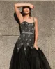 Black Slim Strap Embellished Bustier Gown sold by Mac Duggal