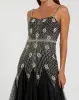 Black Slim Strap Embellished Bustier Gown sold by Mac Duggal