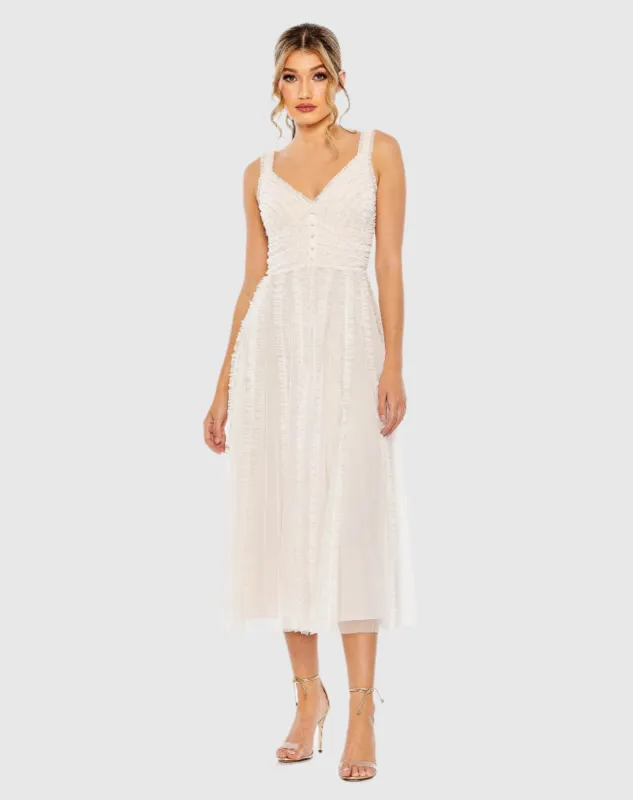 Pink Sleeveless Ruffle Tiered Dress sold by Mac Duggal