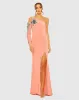 One Shoulder Long Sleeve Floral Embellished Gown sold by Mac Duggal